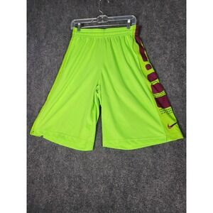 Nike Elite Basketball Shorts Dri-FIT Athletic Neon Green Maroon Mens Sz M School